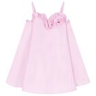 Girls Pink Flower Dress, 1, hi-res