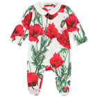 Baby Girls White & Red Poppy Babygrow Set, 1, hi-res