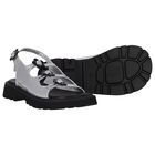 Girls Silver Logo Floral Sandals, 1, hi-res