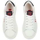 Boys White Logo Trainers, 1, hi-res