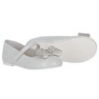 Girls Silver Embellished Bow Shoes, 1, hi-res