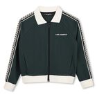 Boys Green Logo Zip Up Top, 1, hi-res
