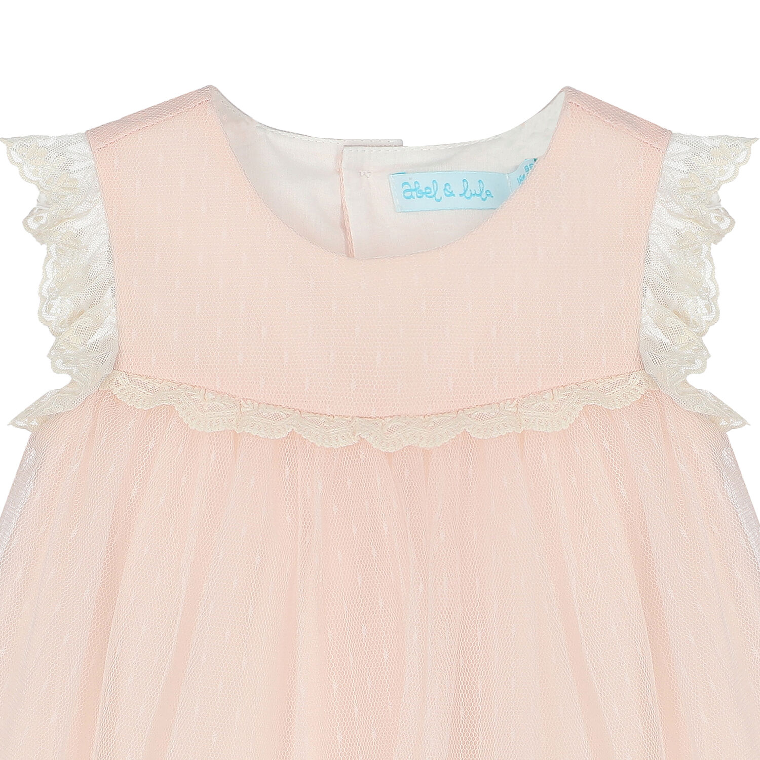 Younger Girls Pink Embroidered Tulle Dress Set, 1, hi-res