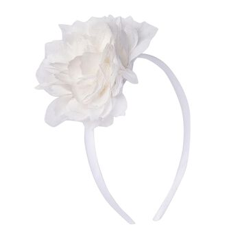 Girls White Flower Headband