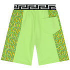 Boys Green Logo Shorts, 1, hi-res
