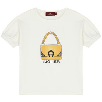 Girls Ivory Logo Bag T-Shirt