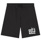 Boys Black Logo Shorts, 1, hi-res