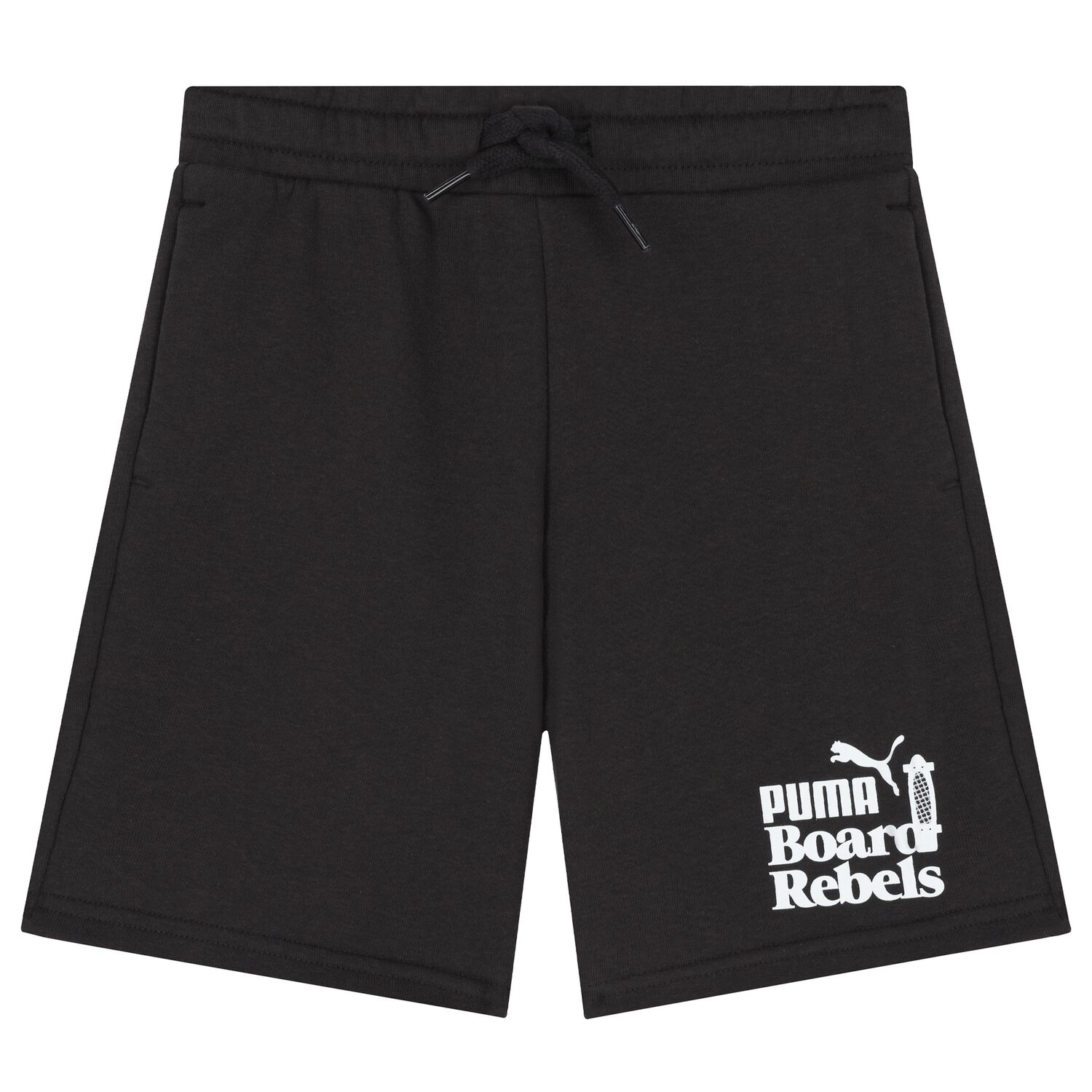 Boys Black Logo Shorts, 1, hi-res