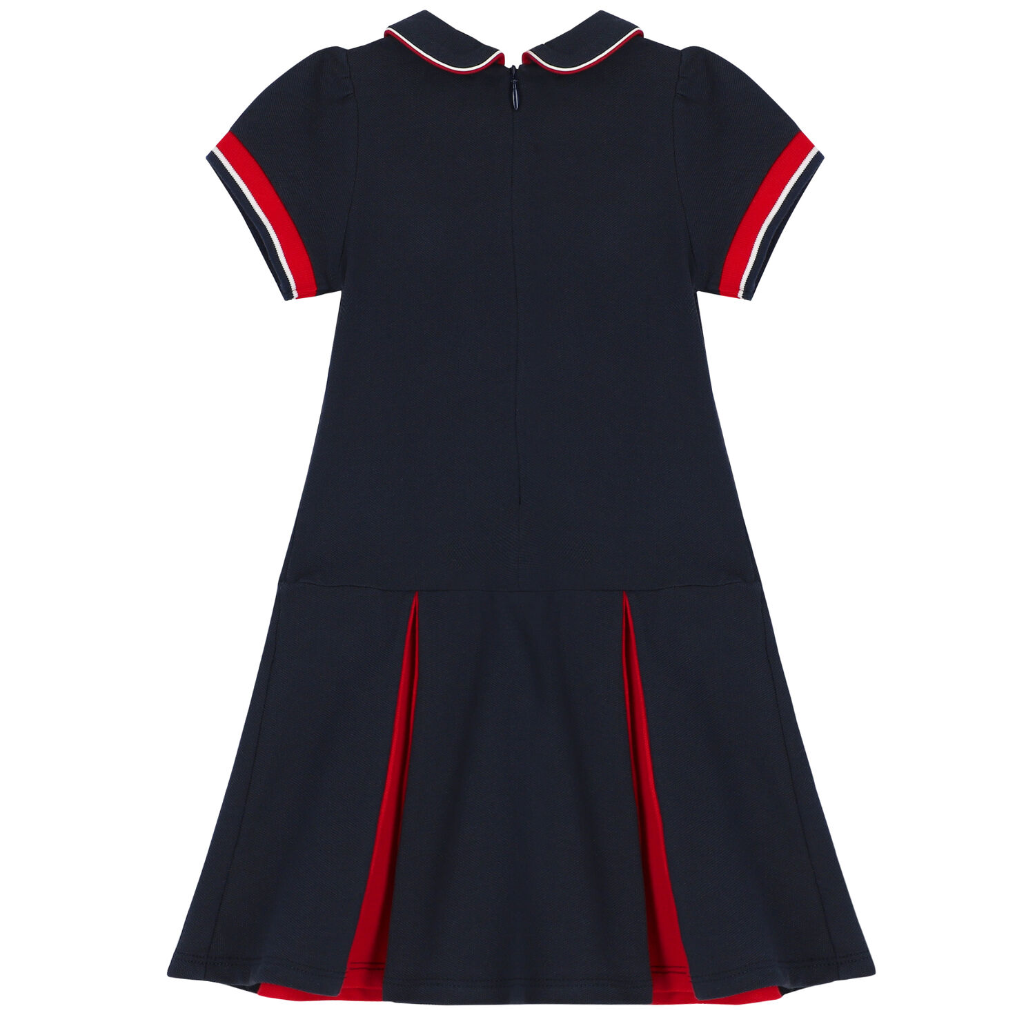 Girls Navy Blue Polo Dress, 1, hi-res