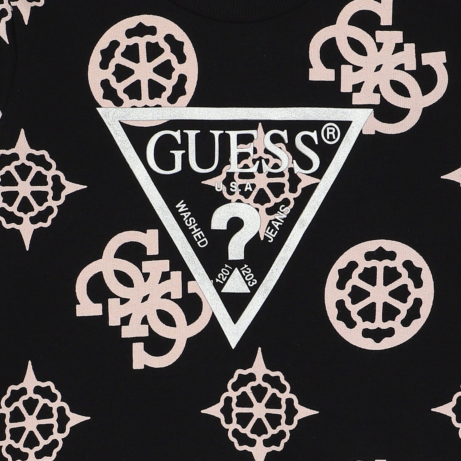 Girls Black Logo Sweatshirt, 1, hi-res