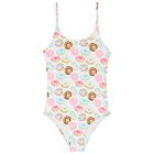 Girls White Donut Swimsuit, 1, hi-res