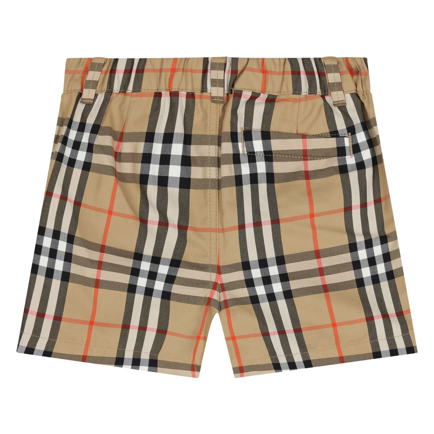 Younger Boys Beige Checkered Shorts, 1, hi-res
