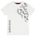 Boys White Logo T-Shirt, 1, hi-res