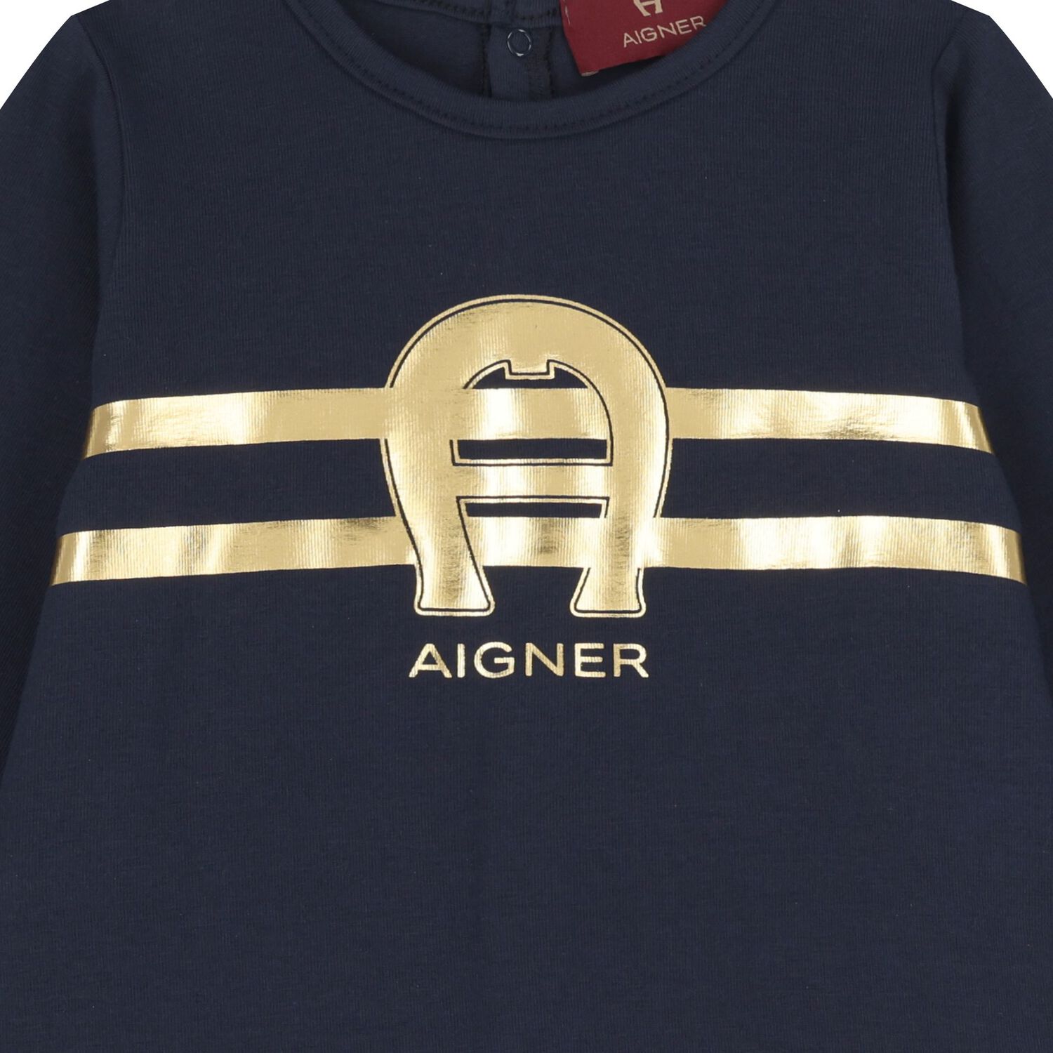 Baby Boys Navy Blue & Gold Logo Babygrow Gift Set, 2, hi-res