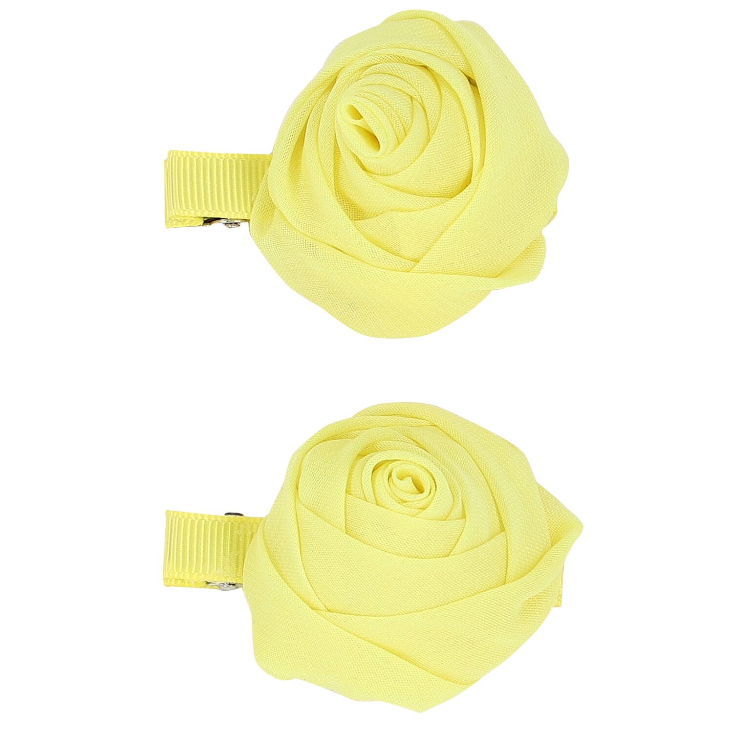 Girls Yellow Rose Hairclips ( 2-Pack ), 1, hi-res