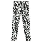 Girls White & Black Logo Leggings, 3, hi-res