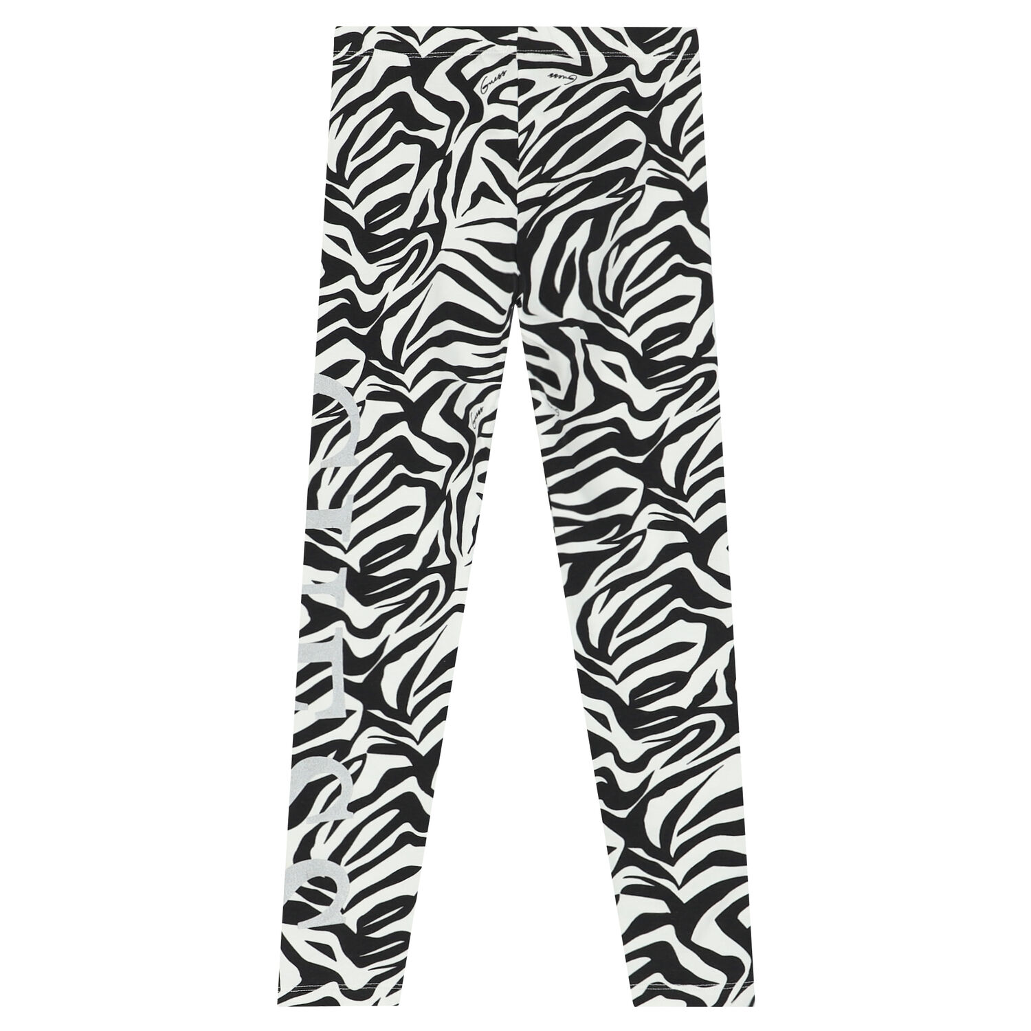 Girls White & Black Logo Leggings, 3, hi-res