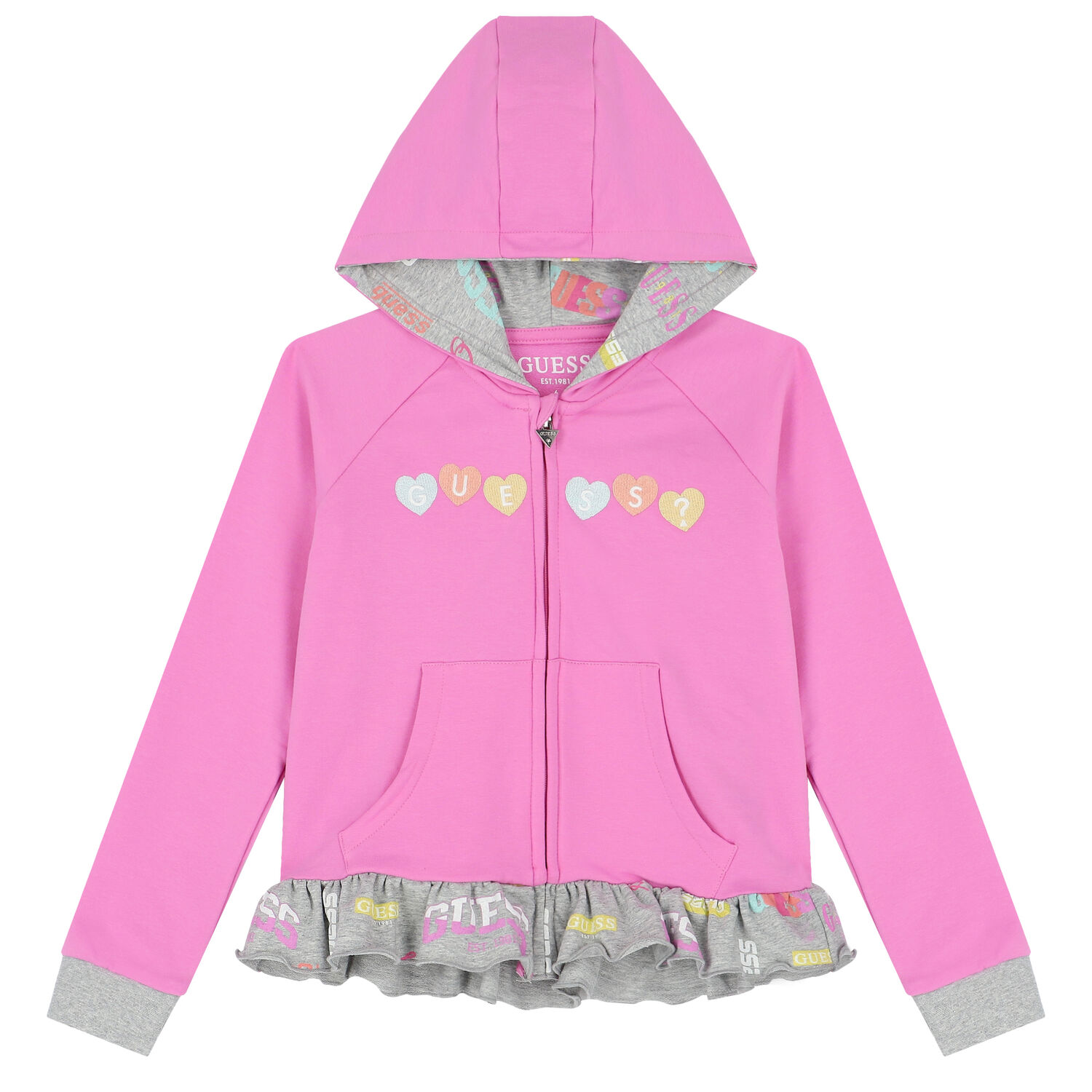 Girls Pink & Grey Logo Tracksuit, 1, hi-res image number null