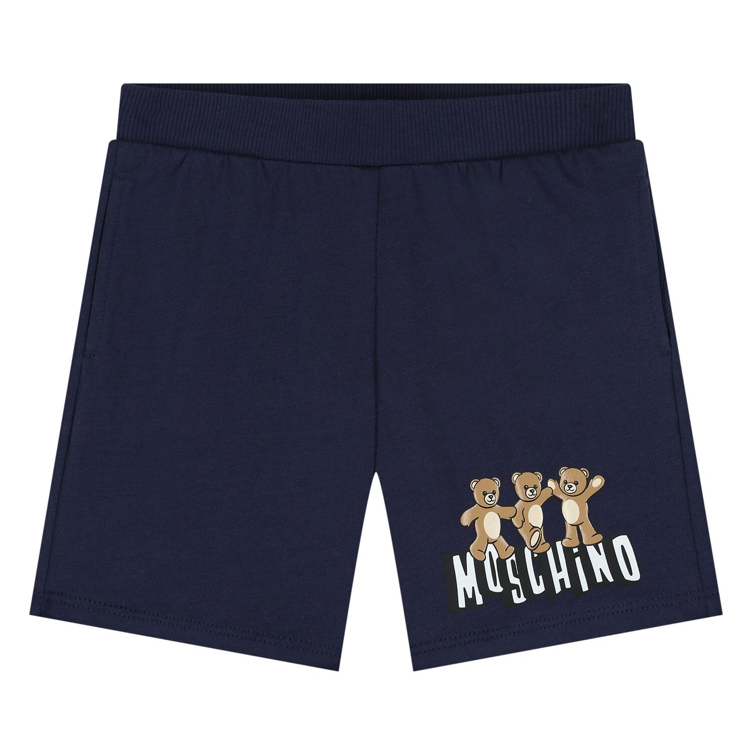 Younger Navy Blue Teddy Bear Logo Shorts, 2, hi-res