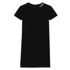 Girls Black Logo Knitted Dress, 1, hi-res