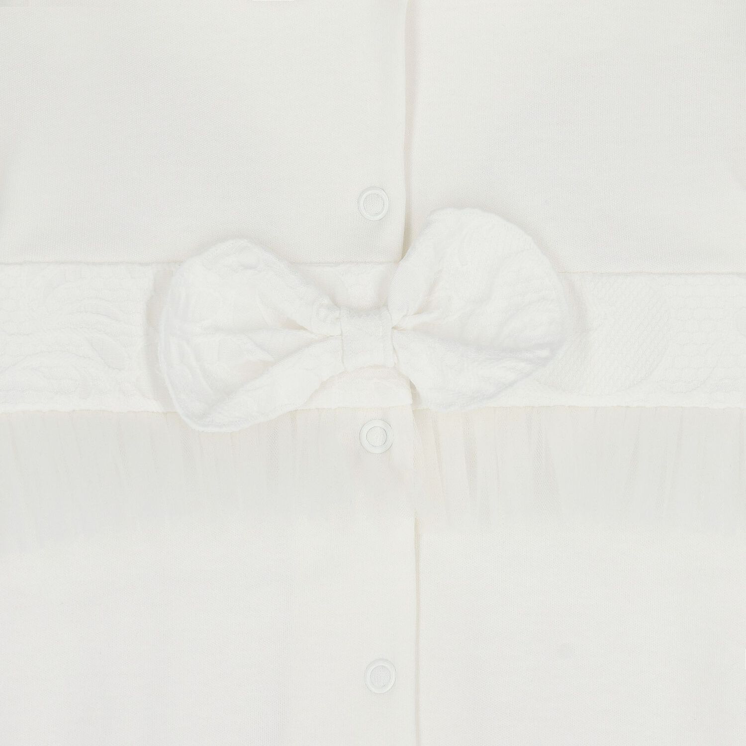 Baby Girls Ivory Bow Babygrow, 1, hi-res