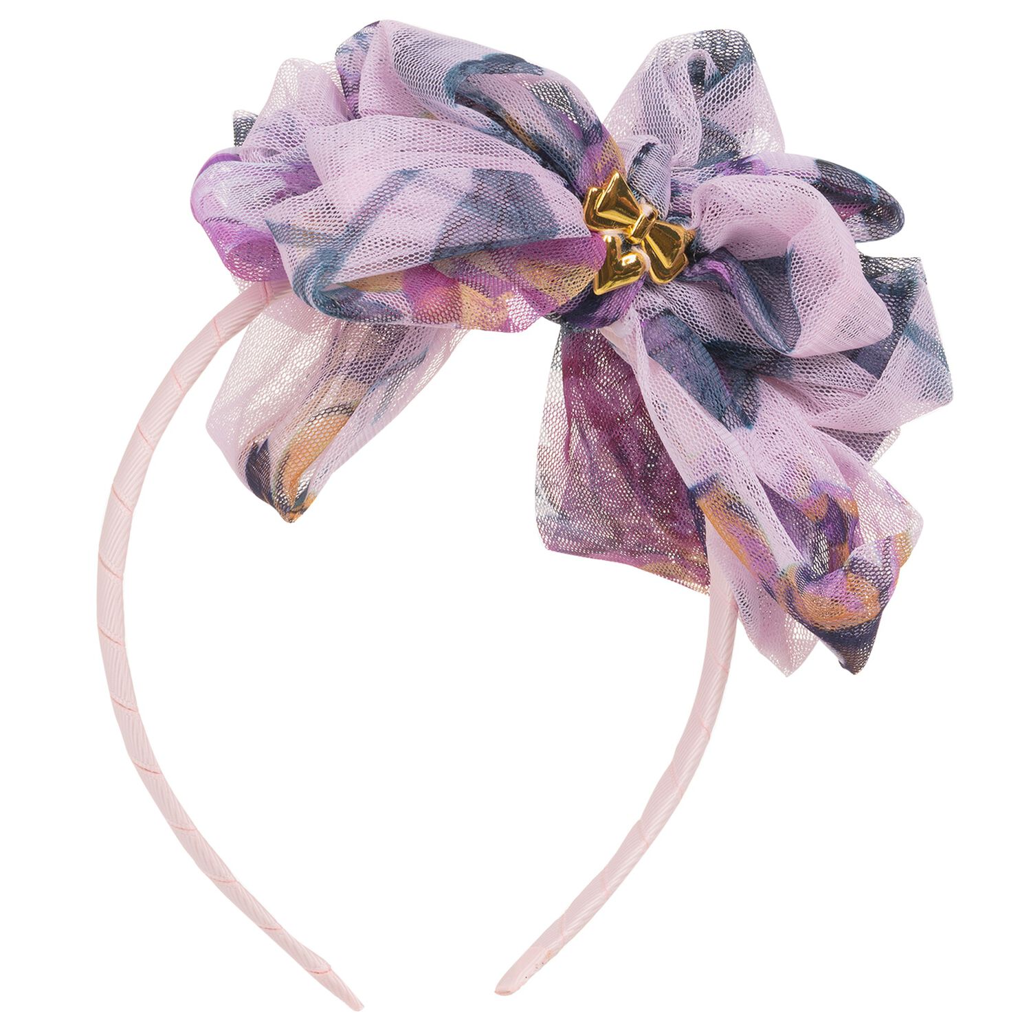 Girls Pink & Purple Bow Headband, 1, hi-res
