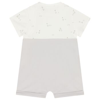 White & Grey Baby Romper