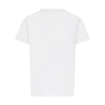 Boys White Logo Zig Zag T-Shirt