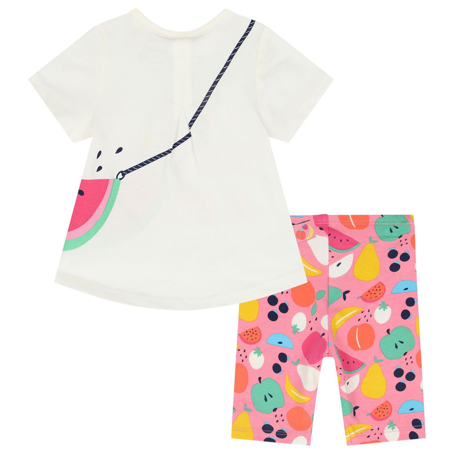 Baby Girls Ivory & Pink Fruits Leggings Set, 1, hi-res