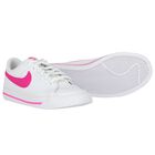 Girls White & Pink Court Legacy Trainers, 2, hi-res