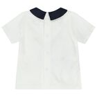 Baby Boys White & Navy Blue Shorts Set, 1, hi-res