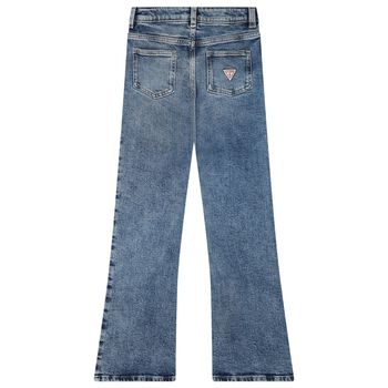 Girls Blue Embellished Denim Jeans