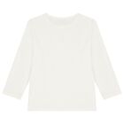 Girls Ivory Logo Long Sleeve Top, 1, hi-res