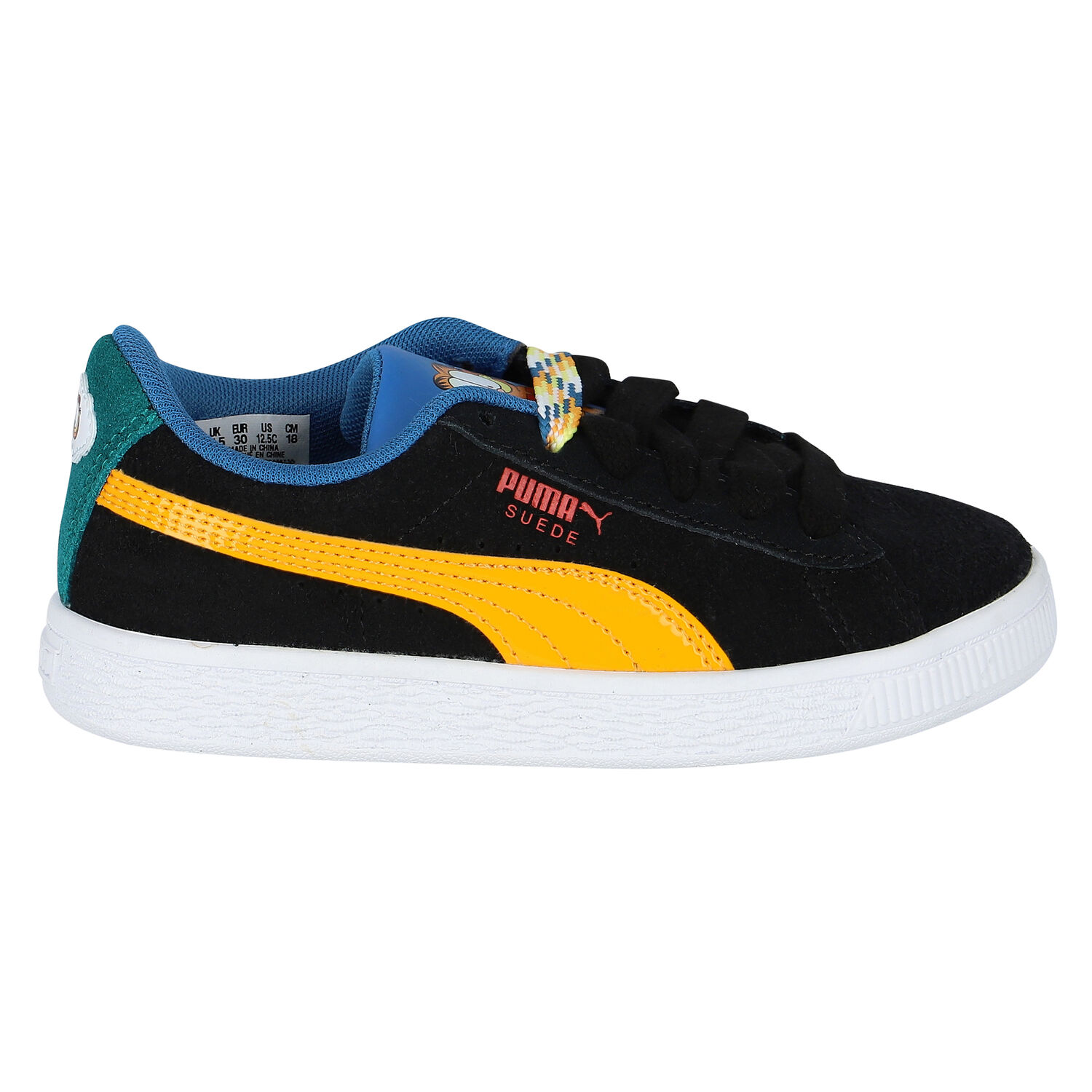 Boys Black Suede Garfield PS Trainers, 1, hi-res image number null