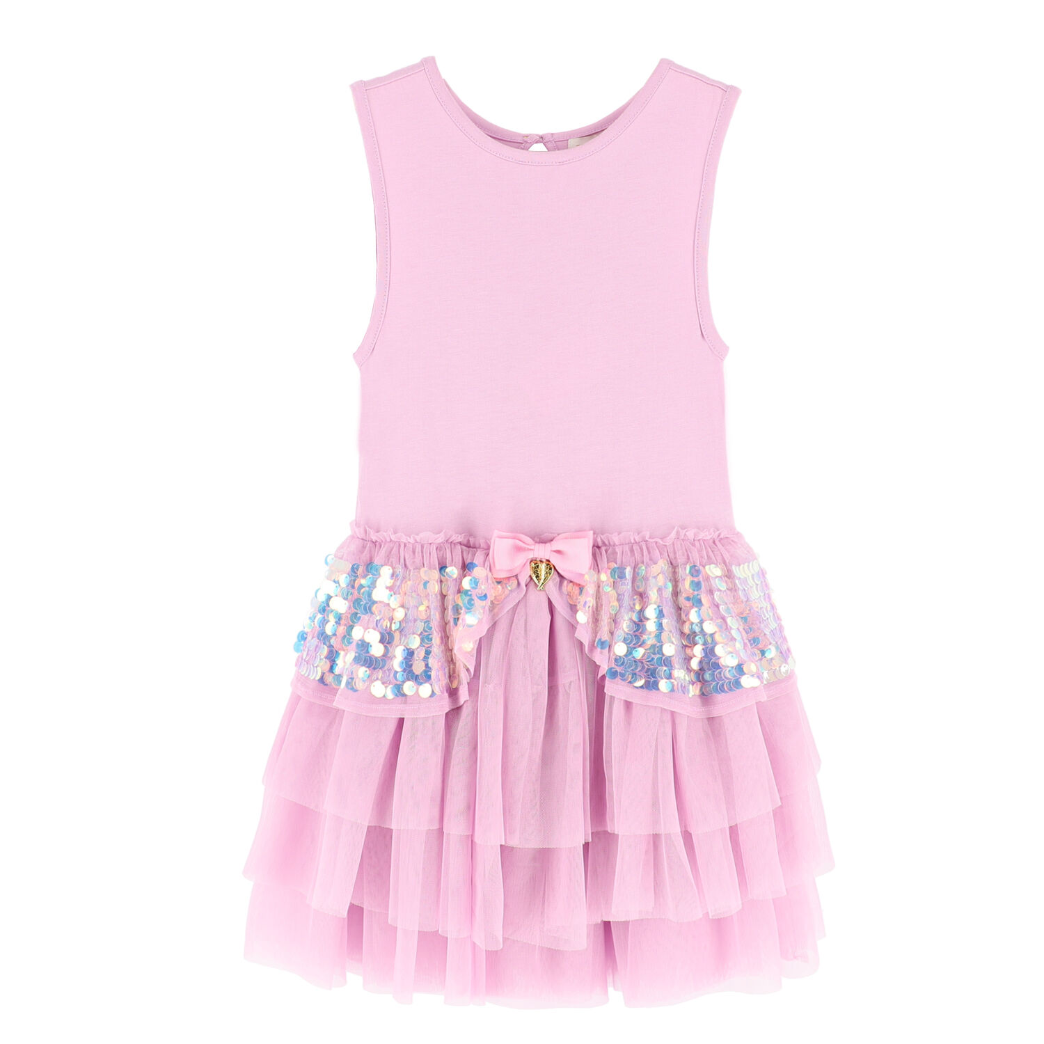 Girls Lilac Tulle & Sequin Dress, 3, hi-res