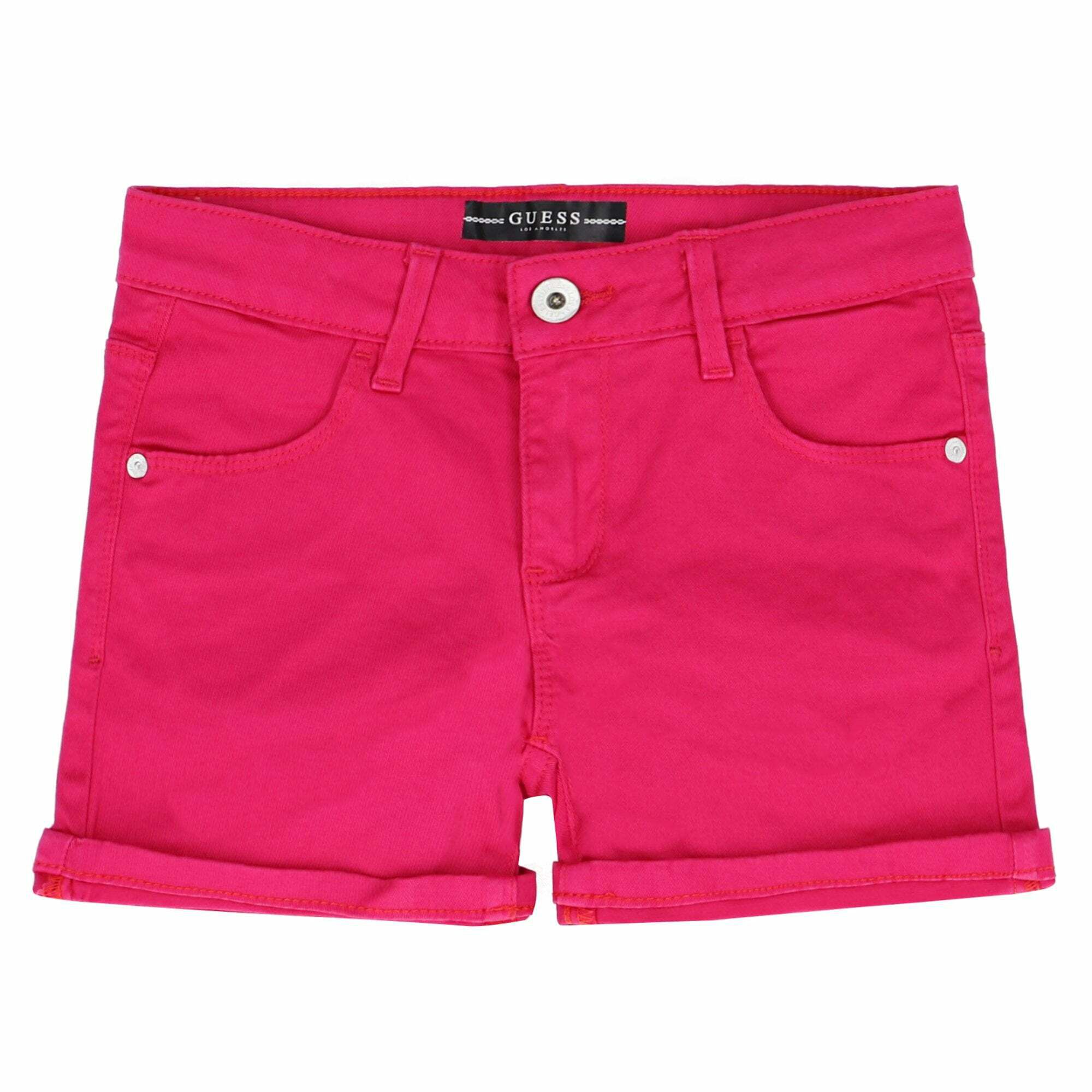 Ladies pink hot sale denim shorts