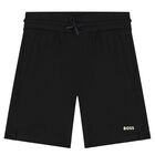 Boys Beige  & Black Logo Shorts Set, 2, hi-res