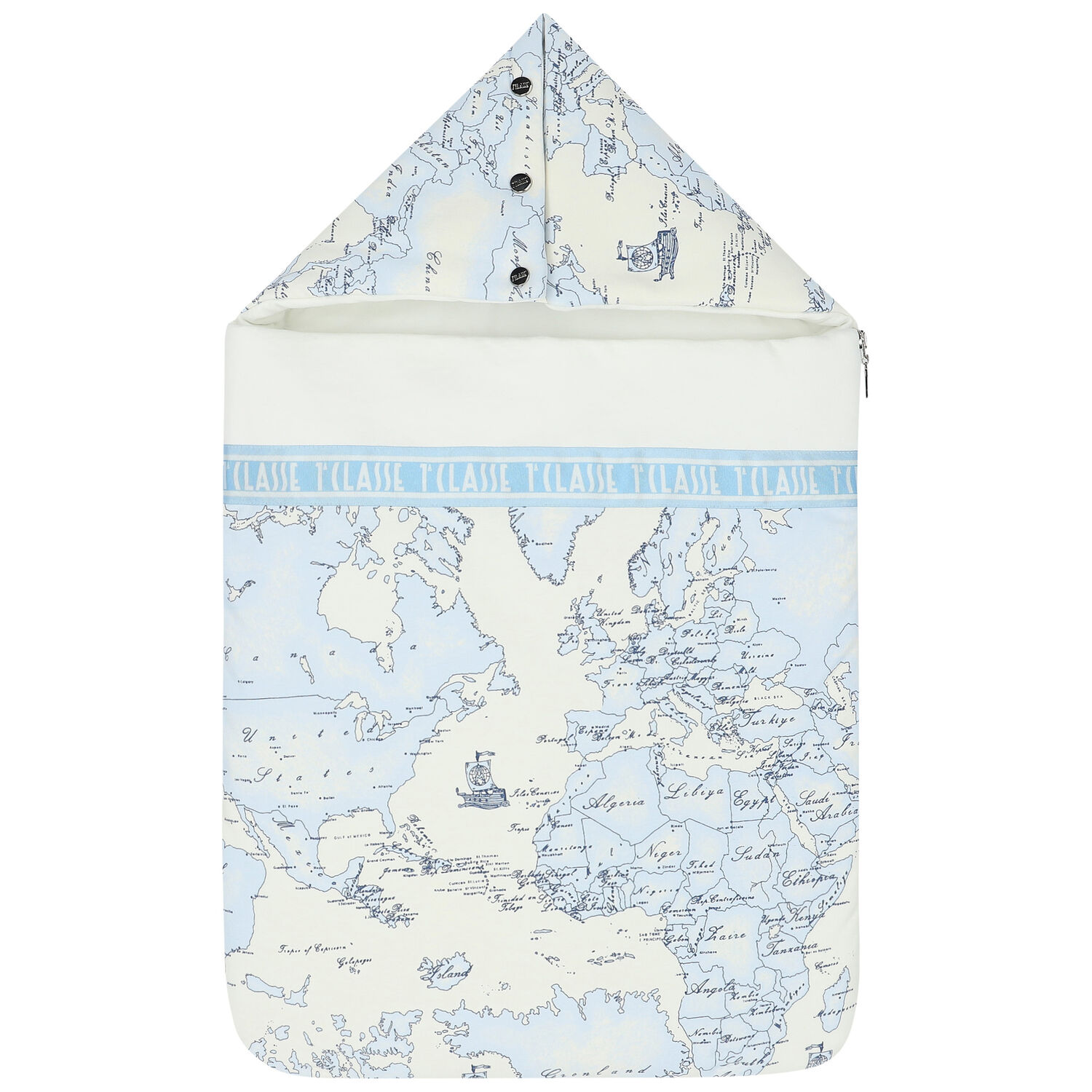 Blue & Ivory Geo Map Baby Nest, 2, hi-res