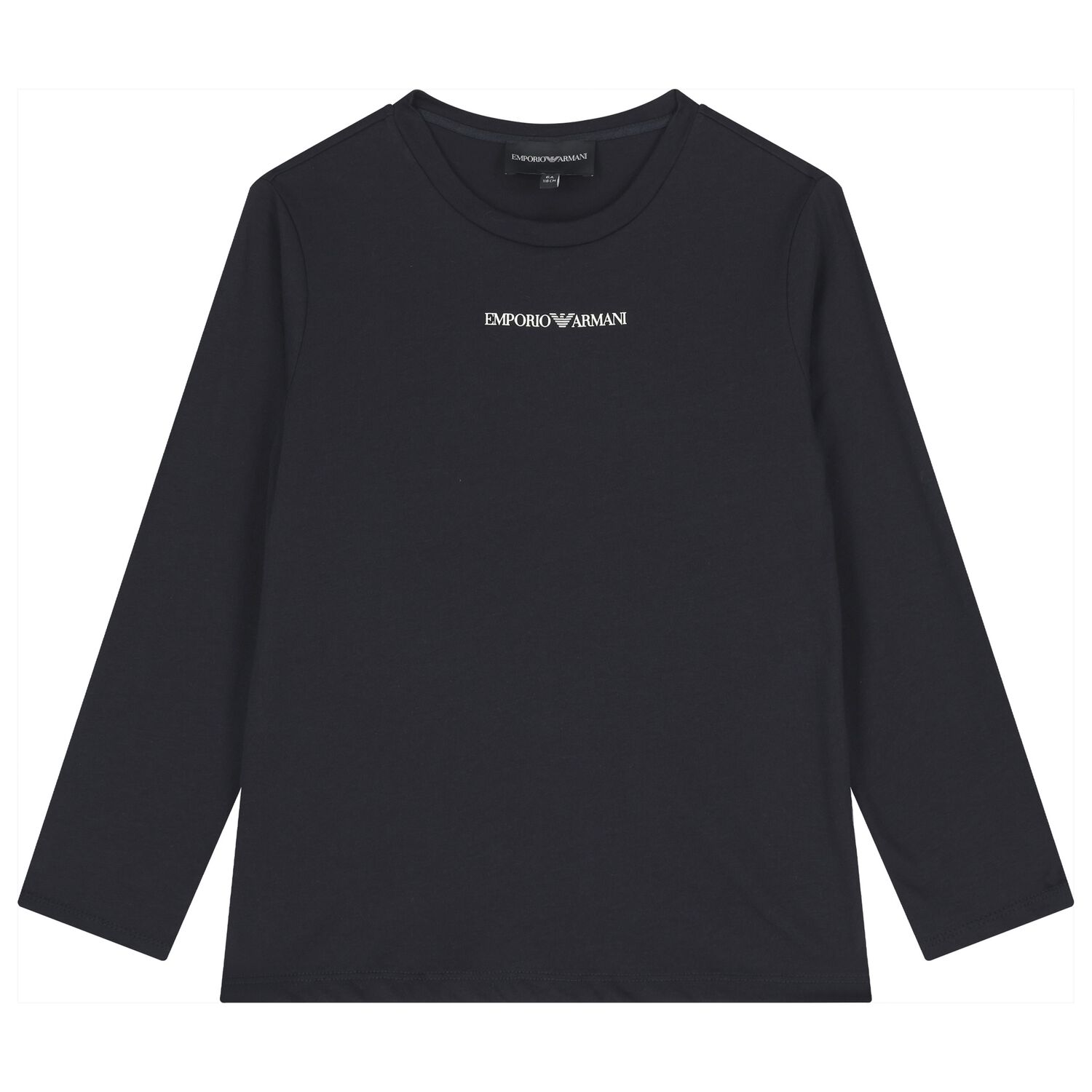 Boys Navy Blue Logo Long Sleeve Top, 2, hi-res