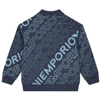 Boys Blue Logo Zip Up Top