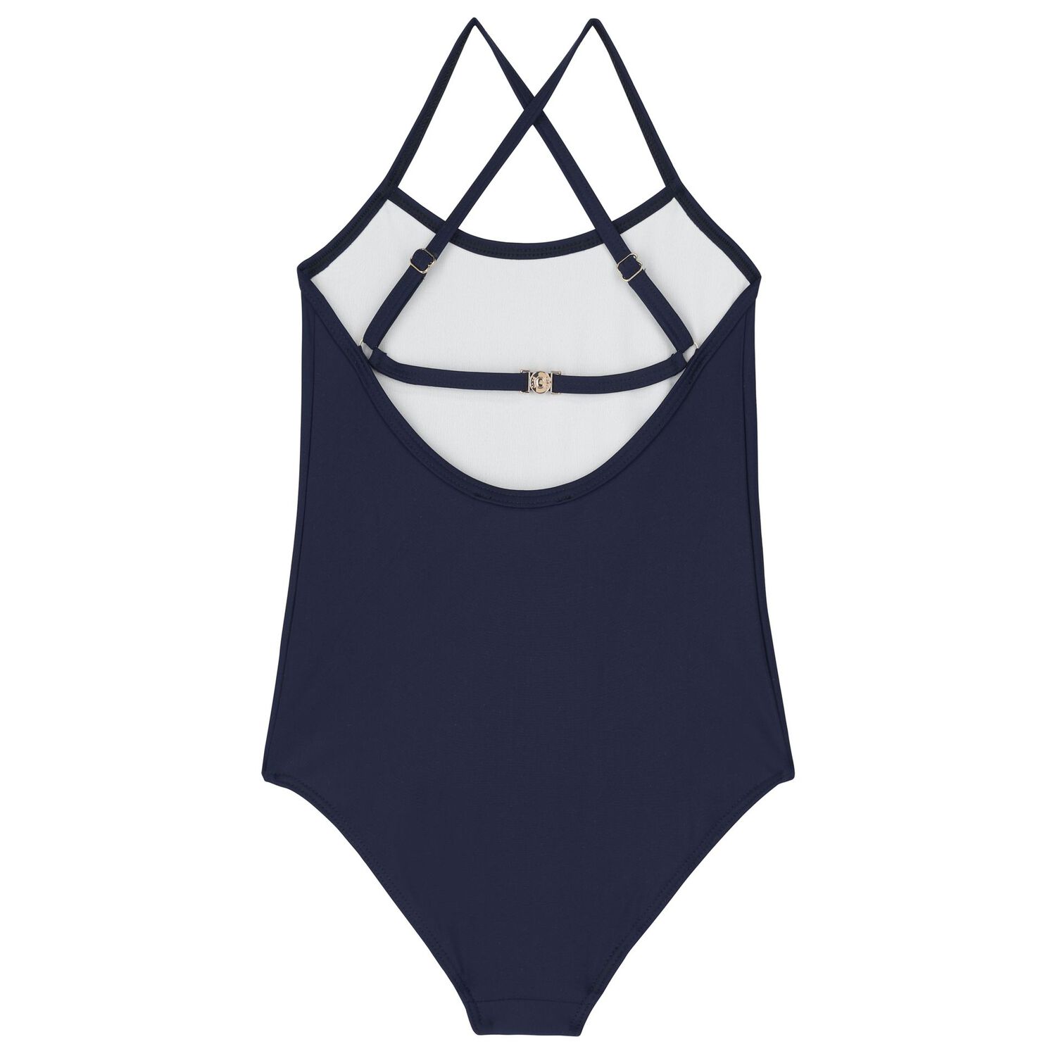 Girls Navy Blue Logo Swimsuit, 1, hi-res image number null