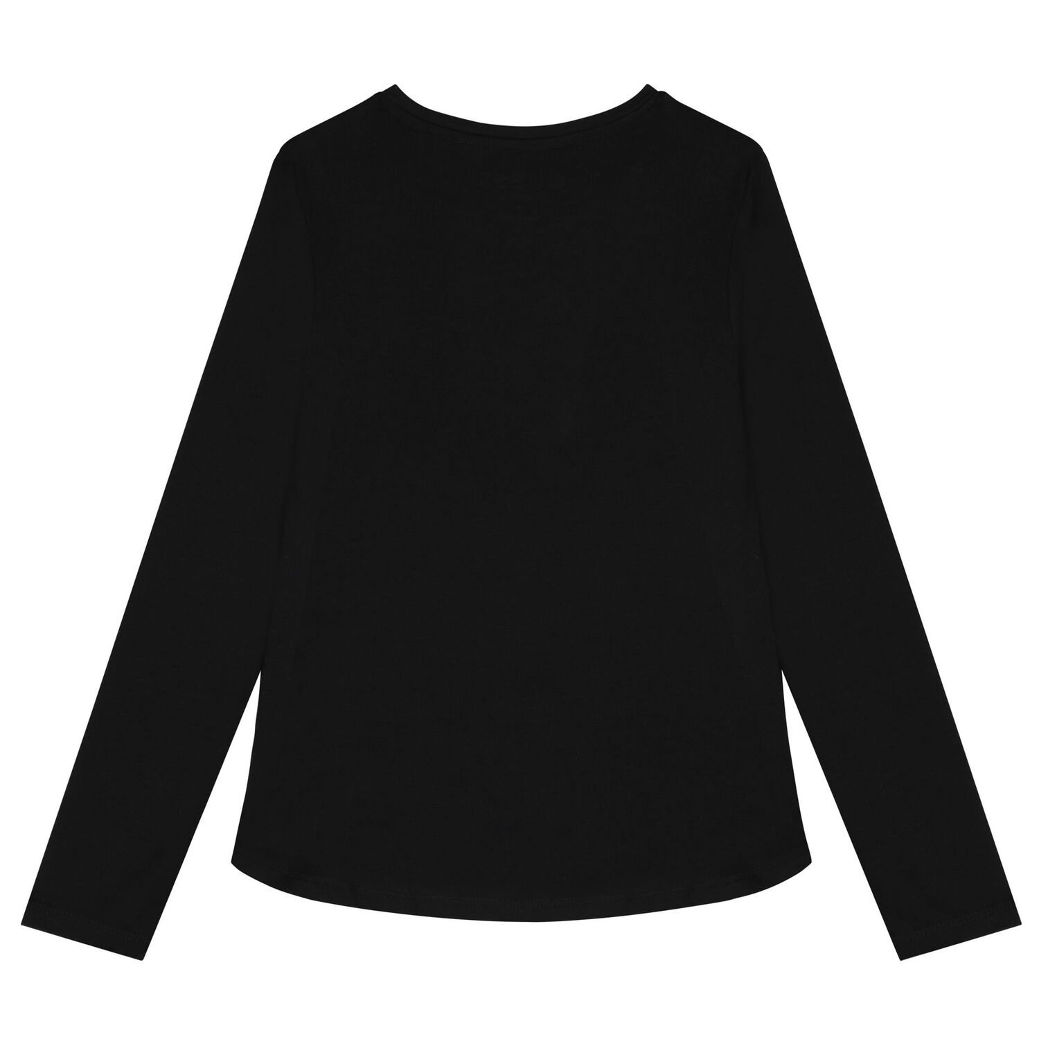 Girls Black Embellished Logo Long Sleeve Top, 3, hi-res image number null