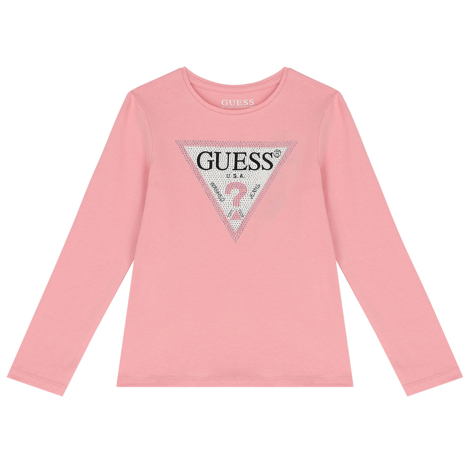 Girls Pink Logo Long Sleeve Top, 1, hi-res image number null