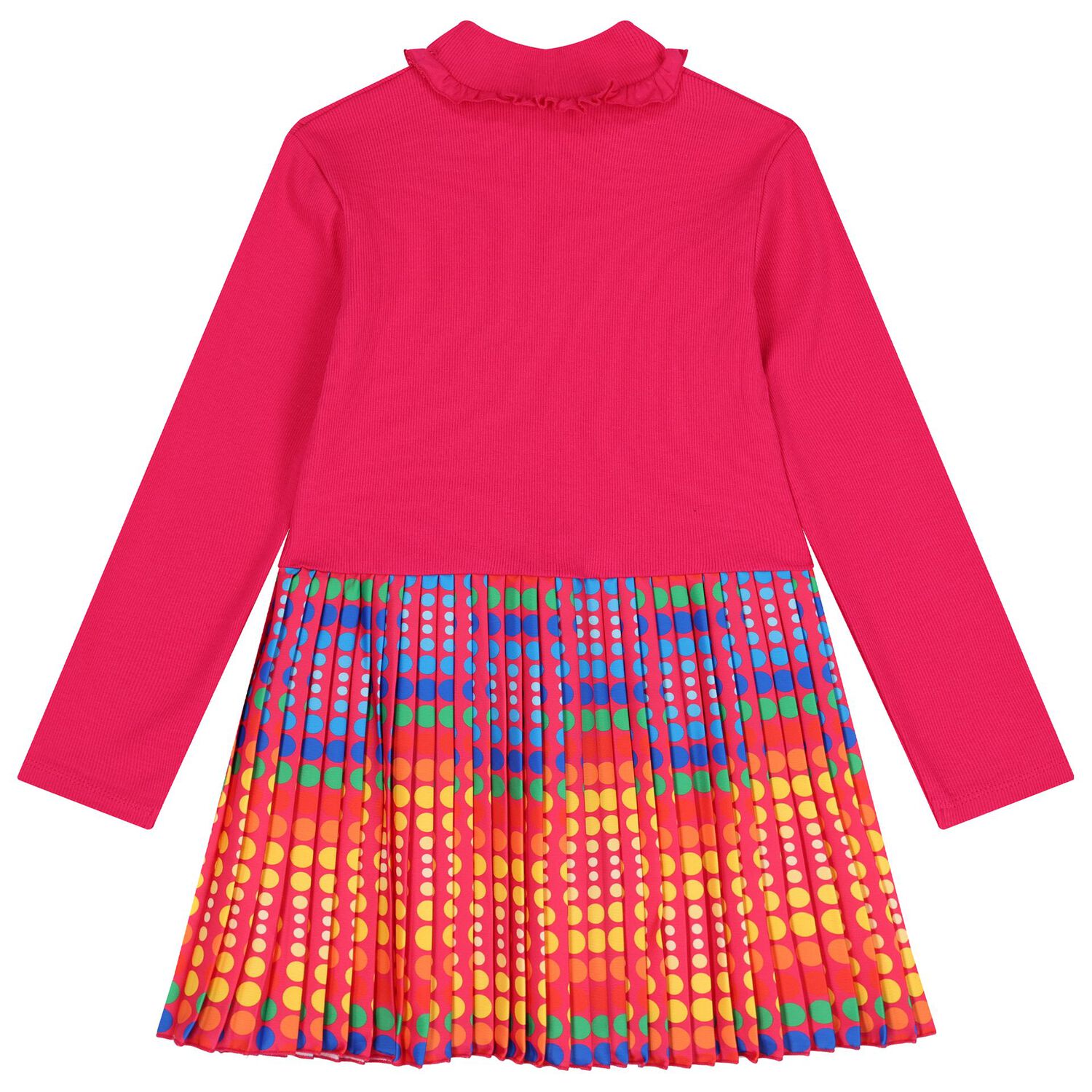 Girls Pink Pleated Satin Dress, 1, hi-res