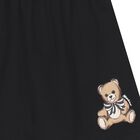 Girls Black Teddy Bear Logo Skirt, 3, hi-res