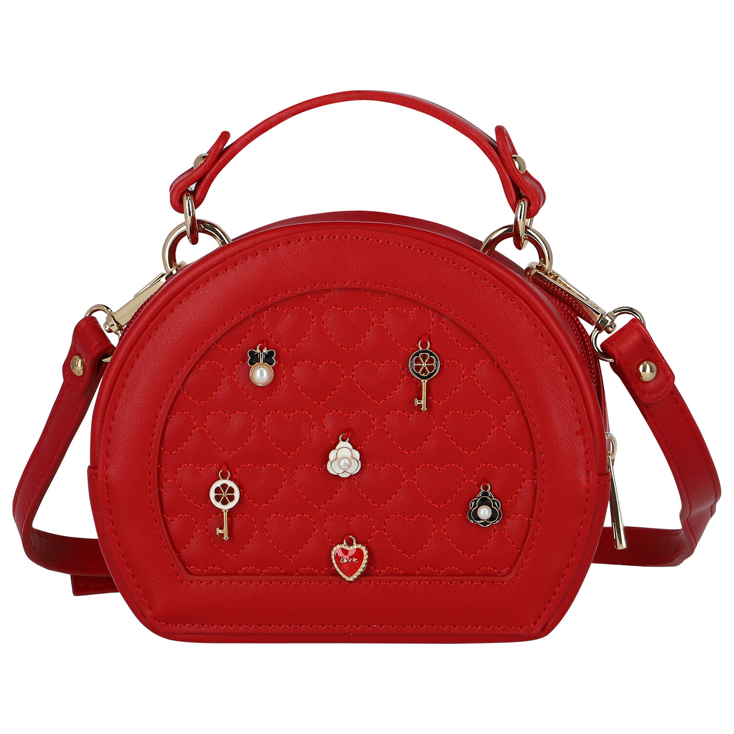 Girls Red Shoulder Bag, 1, hi-res