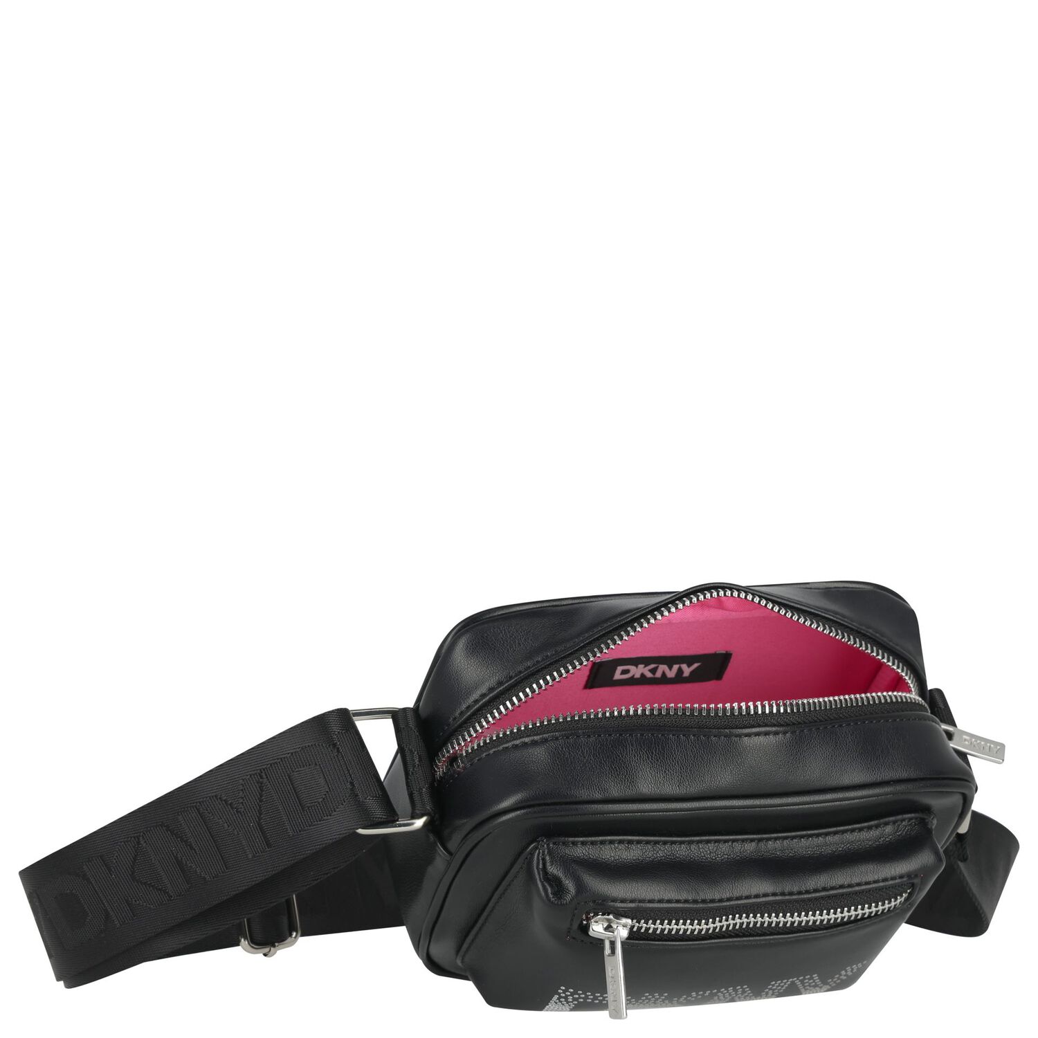 Girls Black Logo Bag, 2, hi-res