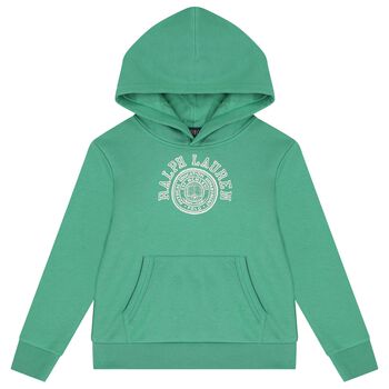 Boys Green Jersey Varsity Logo Hoodie