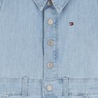 Girls Blue Logo Denim Dress, 1, hi-res