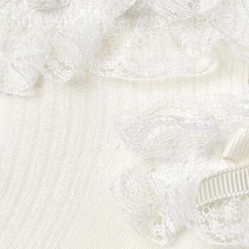Baby Girls Ivory Lace Socks